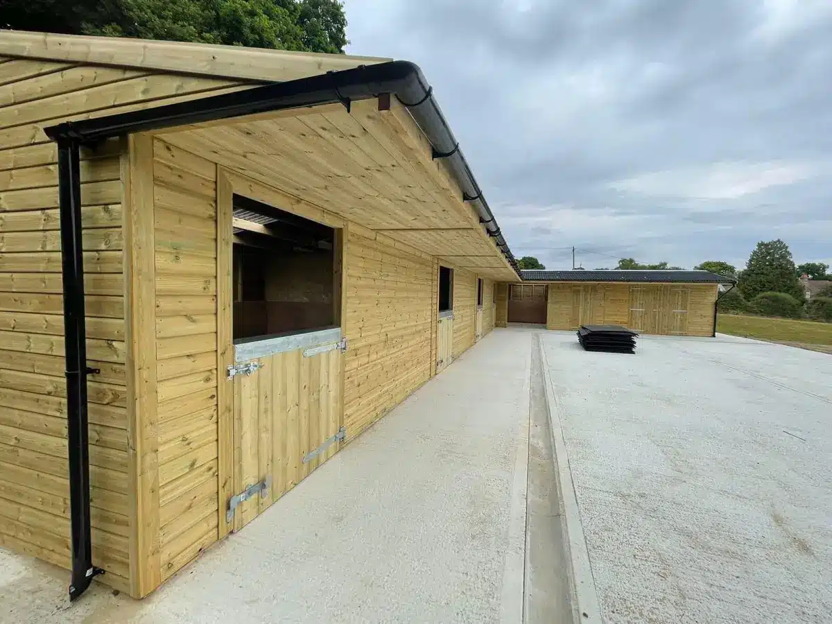 Bespoke timber stable yard supplied by NFF